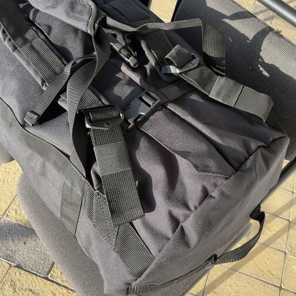 Тактична сумка-баул 65 л Оксфорд 600 D ПВХ Чорна MELGO MG_SUMKA-65_OXF600_BLACK фото